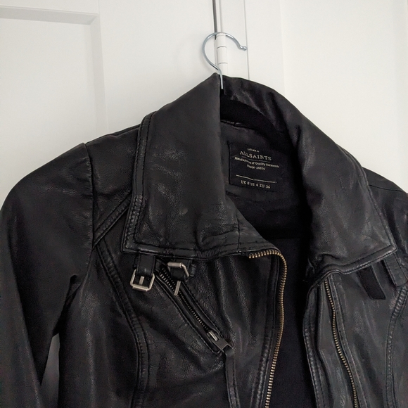 All Saints Bales Leather Jacket - Picture 6 of 7